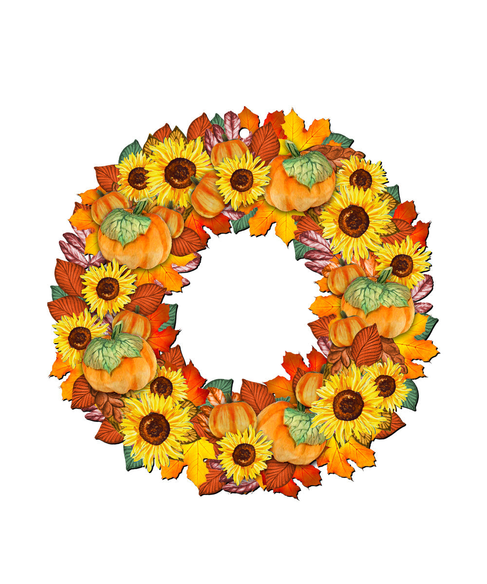 Fall Holiday Door Wreath by G. DeBrekht - Thanksgiving Halloween Decor - 8185305H