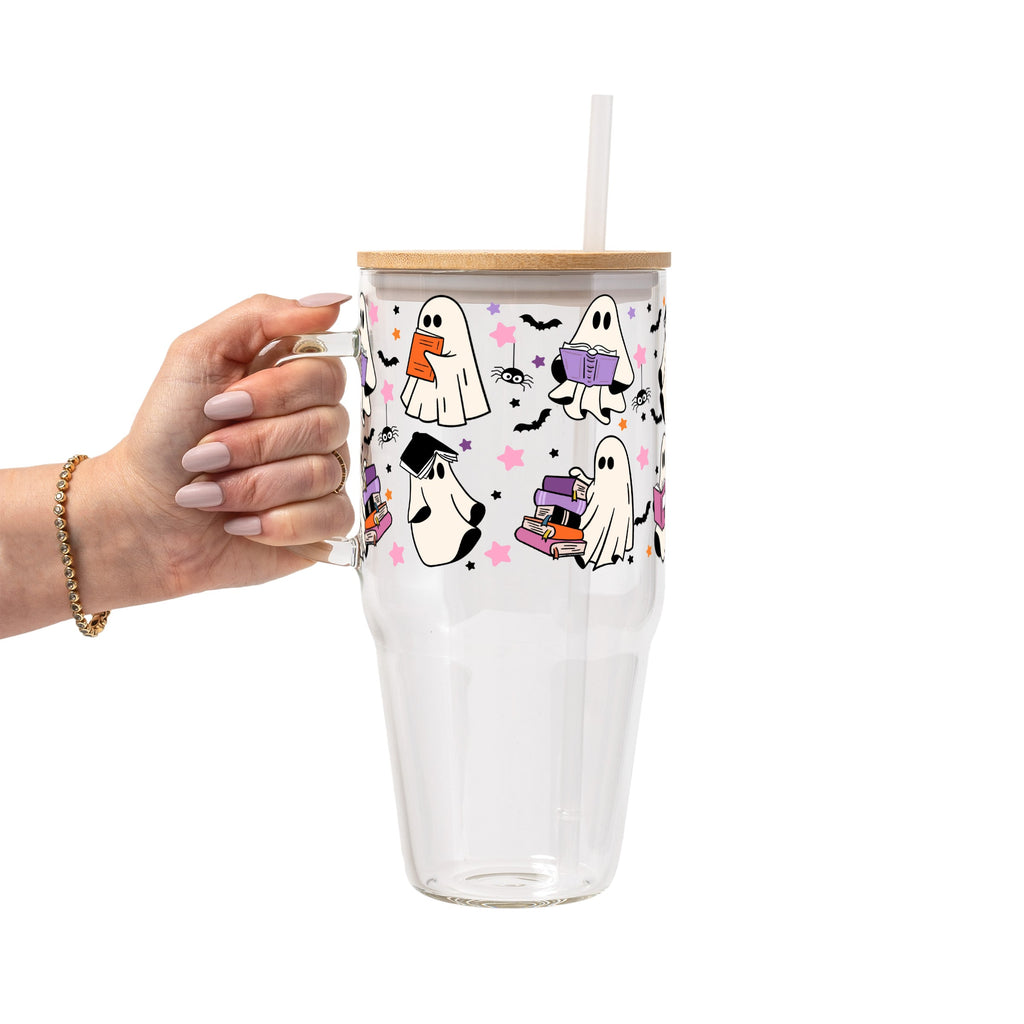 Ghosts and Books Glass Cups