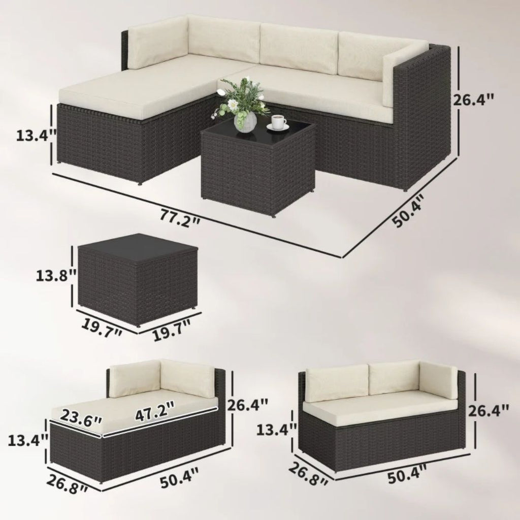 3-piece terrace furniture set, outdoor furniture set, garden set, beige