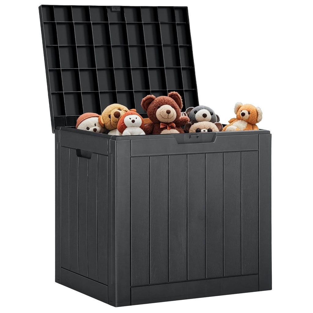 31 Gallon Resin Deck Box, Waterproof UV Resistant Outdoor Storage Box for Garden