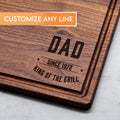 King of the Grill Cutting Board, Personalized Gift For Dad, Custom Grilling Gift For Dad, BBQ Gift For Dad, Custom Cutting Board - USA Made
